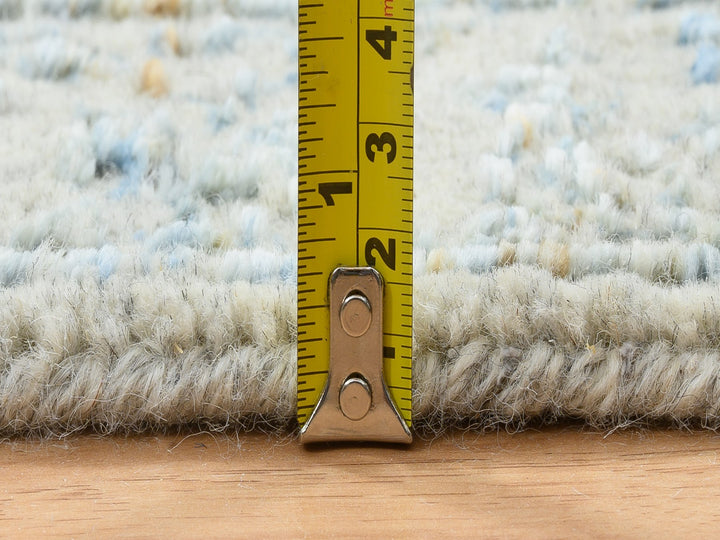 2'8" x 10'0" New Hand Loomed Blue Wool & Silk Runner Oriental Rug - MOA10264556