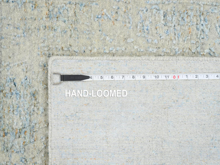 2'8" x 10'0" New Hand Loomed Blue Wool & Silk Runner Oriental Rug - MOA10264556