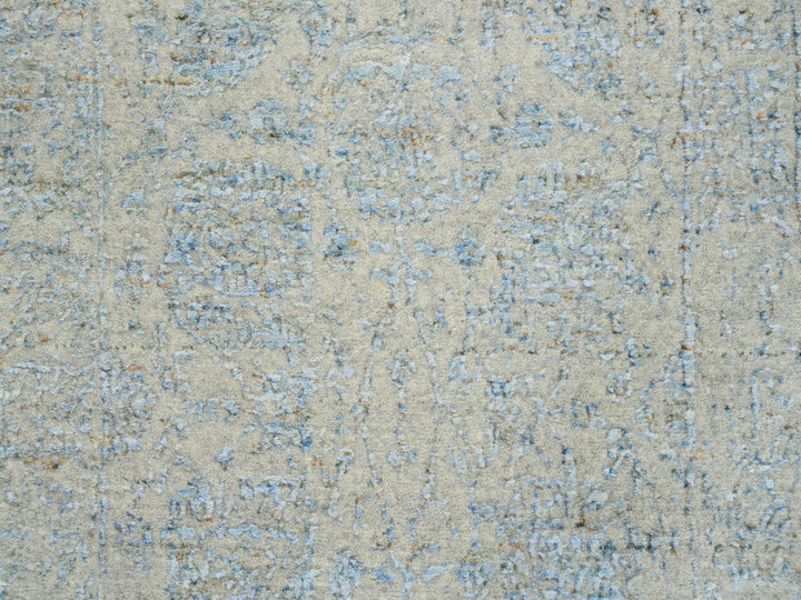 2'6" x 8'0" New Hand Loomed Blue Wool & Silk Runner Oriental Rug - MOA10264558