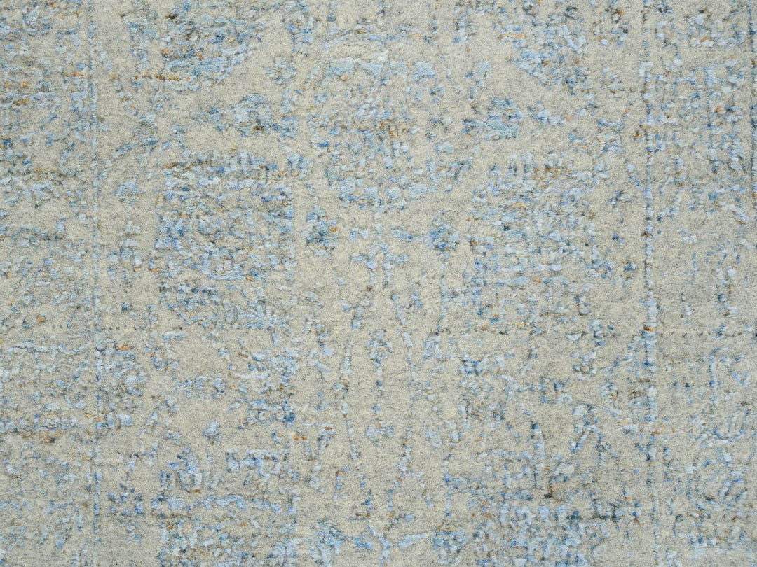 2'6" x 8'0" New Hand Loomed Blue Wool & Silk Runner Oriental Rug - MOA10264558