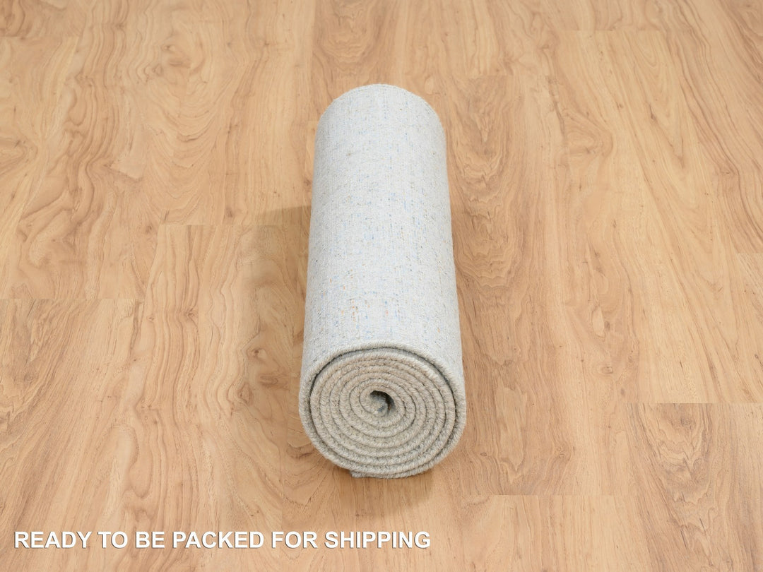 2'6" x 8'0" New Hand Loomed Blue Wool & Silk Runner Oriental Rug - MOA10264558