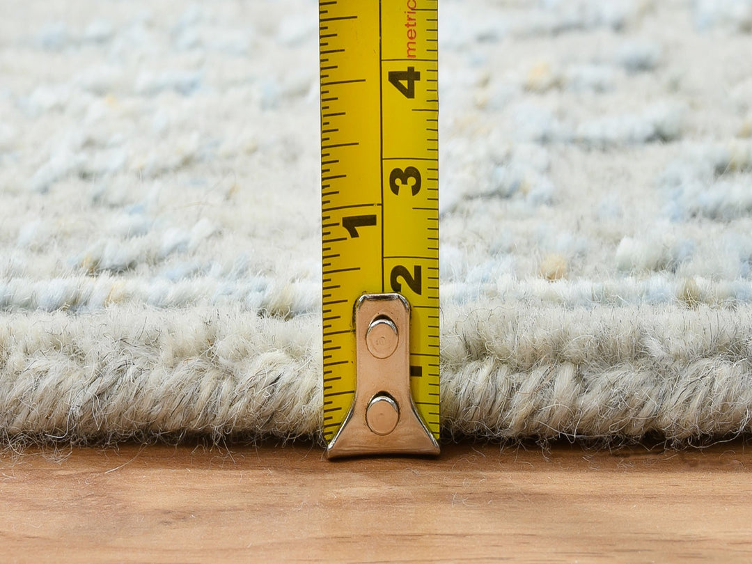 2'6" x 8'0" New Hand Loomed Blue Wool & Silk Runner Oriental Rug - MOA10264558