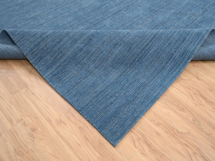 10'1" x 14'0" New Hand Loomed Blue Wool Rectangle Oriental Rug - MOA10264564