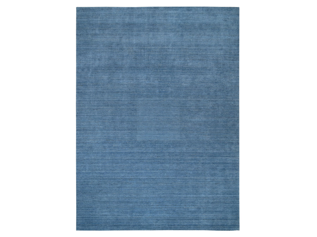10'0" x 14'0" New Hand Loomed Blue Wool Rectangle Oriental Rug - MOA10264565