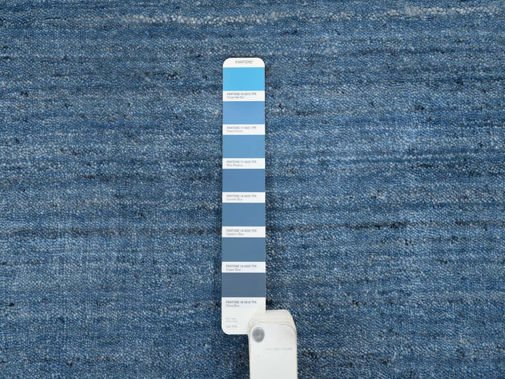 10'0" x 14'0" New Hand Loomed Blue Wool Rectangle Oriental Rug - MOA10264565