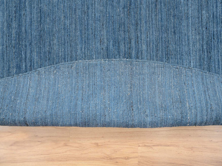 11'9" x 11'9" New Hand Loomed Blue Wool Round Oriental Rug - MOA10264566