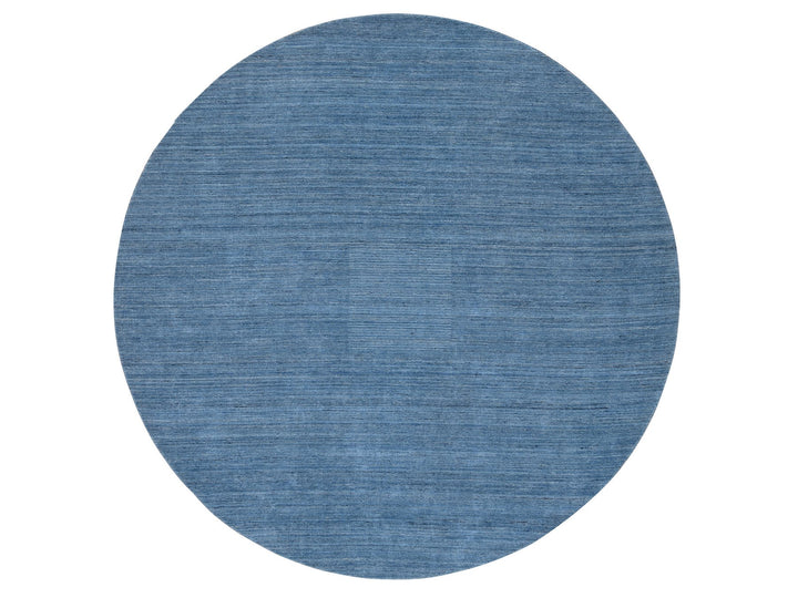 10'0" x 10'0" New Hand Loomed Blue Wool Round Oriental Rug - MOA10264570