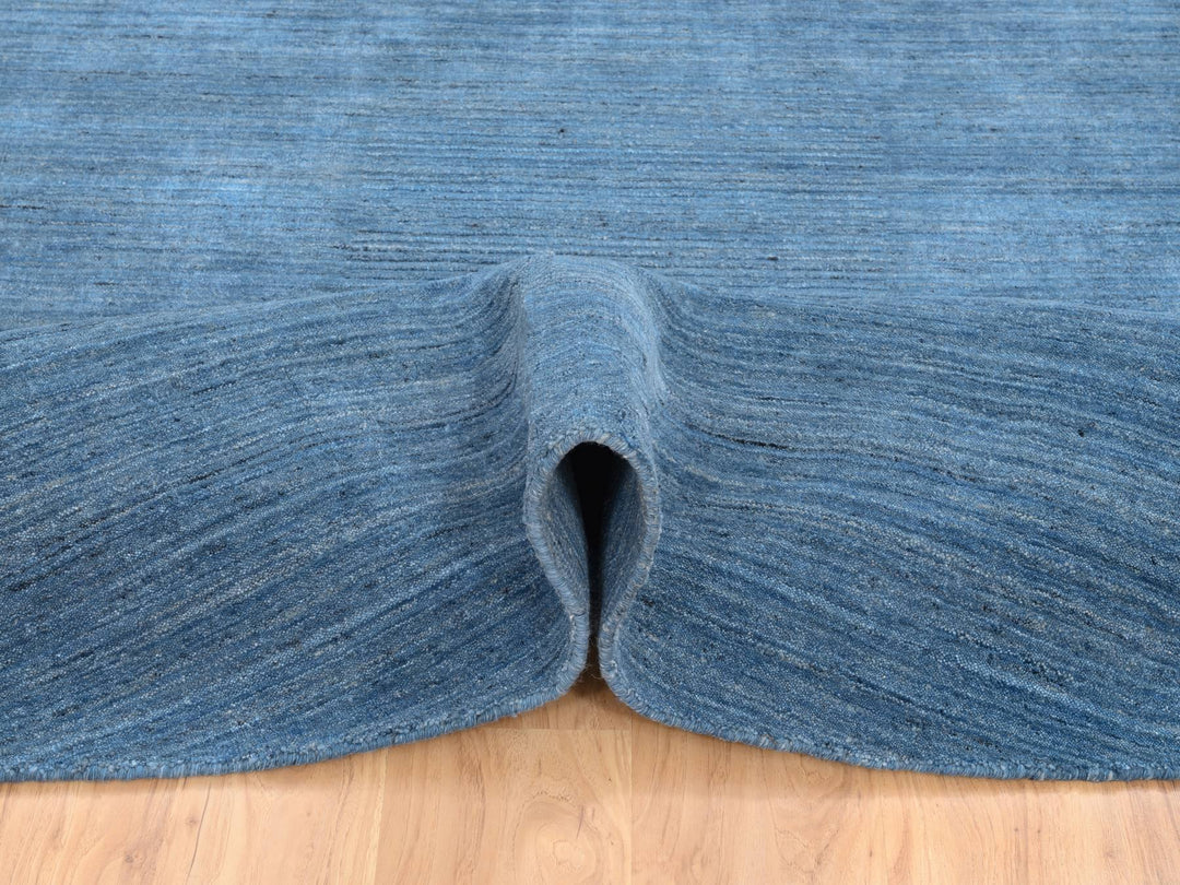 10'0" x 10'0" New Hand Loomed Blue Wool Round Oriental Rug - MOA10264570