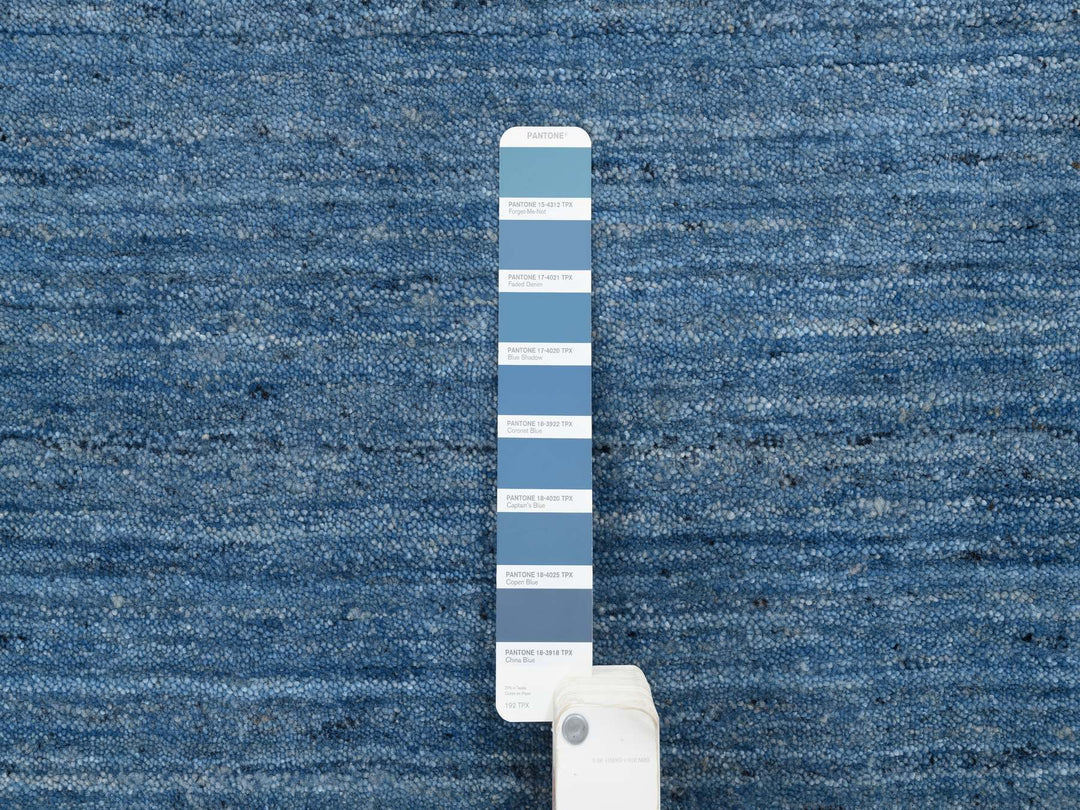 10'0" x 10'0" New Hand Loomed Blue Wool Round Oriental Rug - MOA10264570