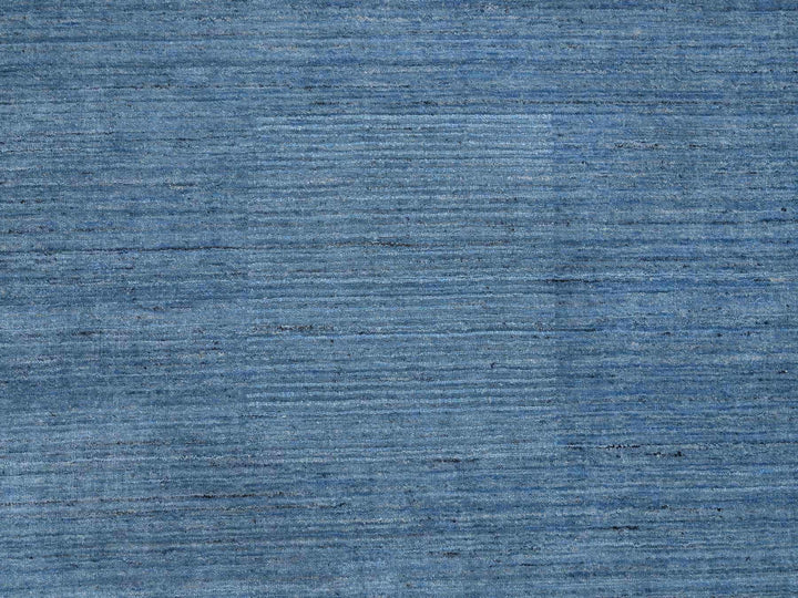 9'0" x 11'10" New Hand Loomed Blue Wool Rectangle Oriental Rug - MOA10264573