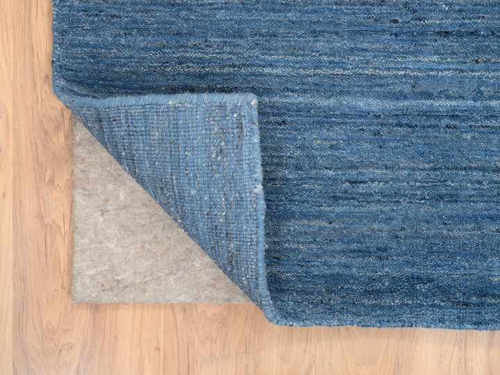 6'0" x 9'0" New Hand Loomed Blue Wool Rectangle Oriental Rug - MOA10264578