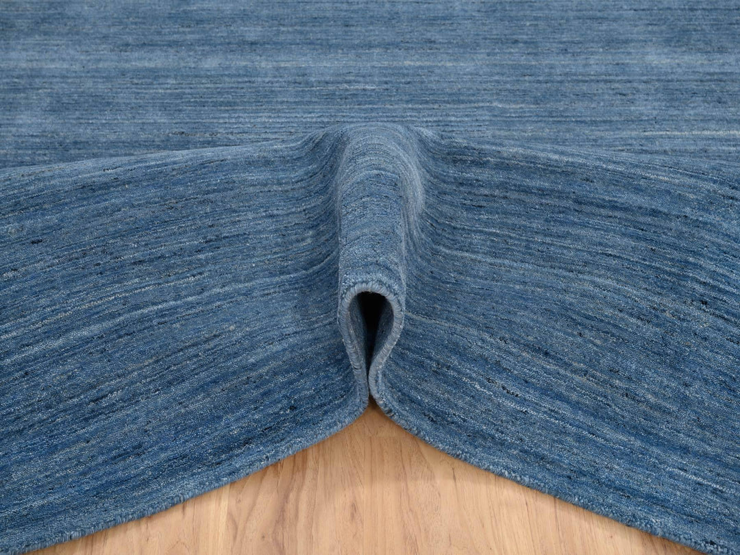 6'0" x 9'0" New Hand Loomed Blue Wool Rectangle Oriental Rug - MOA10264578