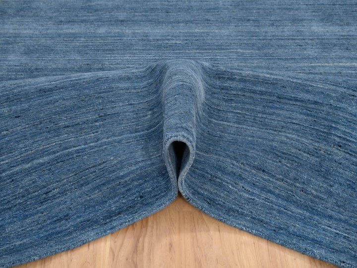 6'0" x 9'0" New Hand Loomed Blue Wool Rectangle Oriental Rug - MOA10264578