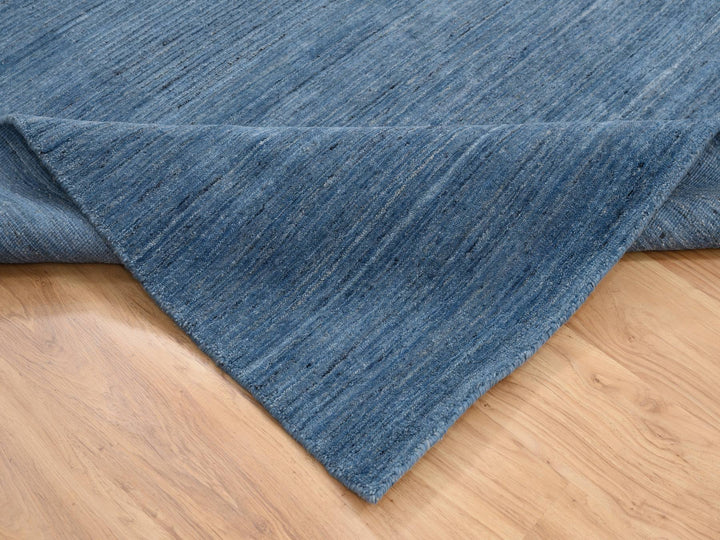 6'0" x 9'0" New Hand Loomed Blue Wool Rectangle Oriental Rug - MOA10264578