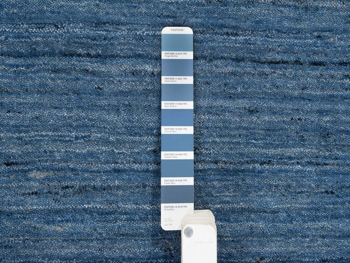 6'0" x 9'0" New Hand Loomed Blue Wool Rectangle Oriental Rug - MOA10264578