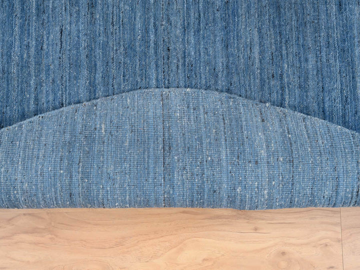 6'0" x 6'0" New Hand Loomed Blue Wool Round Oriental Rug - MOA10264582