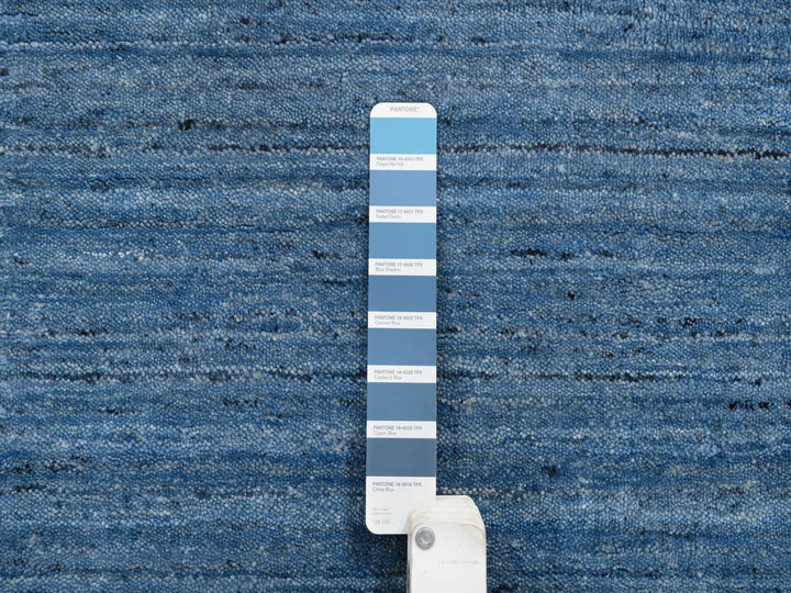 6'0" x 6'0" New Hand Loomed Blue Wool Round Oriental Rug - MOA10264582