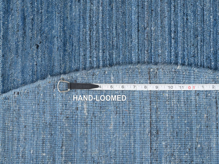 6'0" x 6'0" New Hand Loomed Blue Wool Round Oriental Rug - MOA10264582