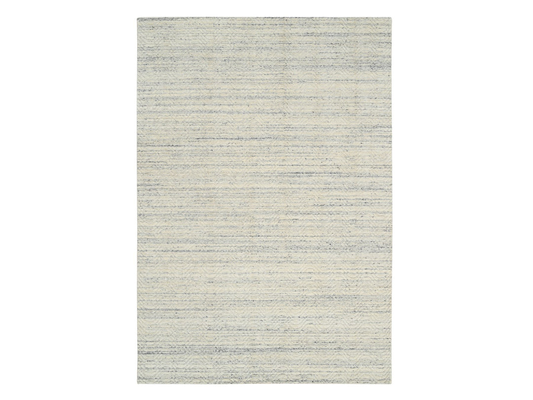 6'1" x 9'0" New Hand Loomed Beige Wool Rectangle Oriental Rug - MOA10264590