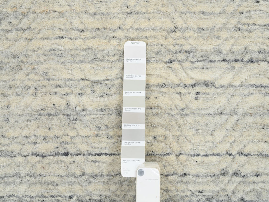 6'1" x 9'0" New Hand Loomed Beige Wool Rectangle Oriental Rug - MOA10264590