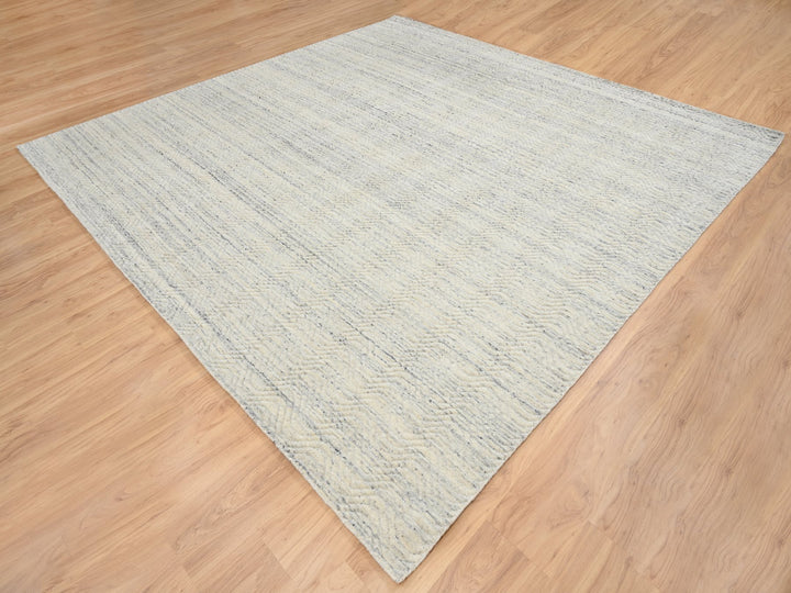 10'1" x 10'0" New Hand Loomed Beige Wool Square Oriental Rug - MOA10264594