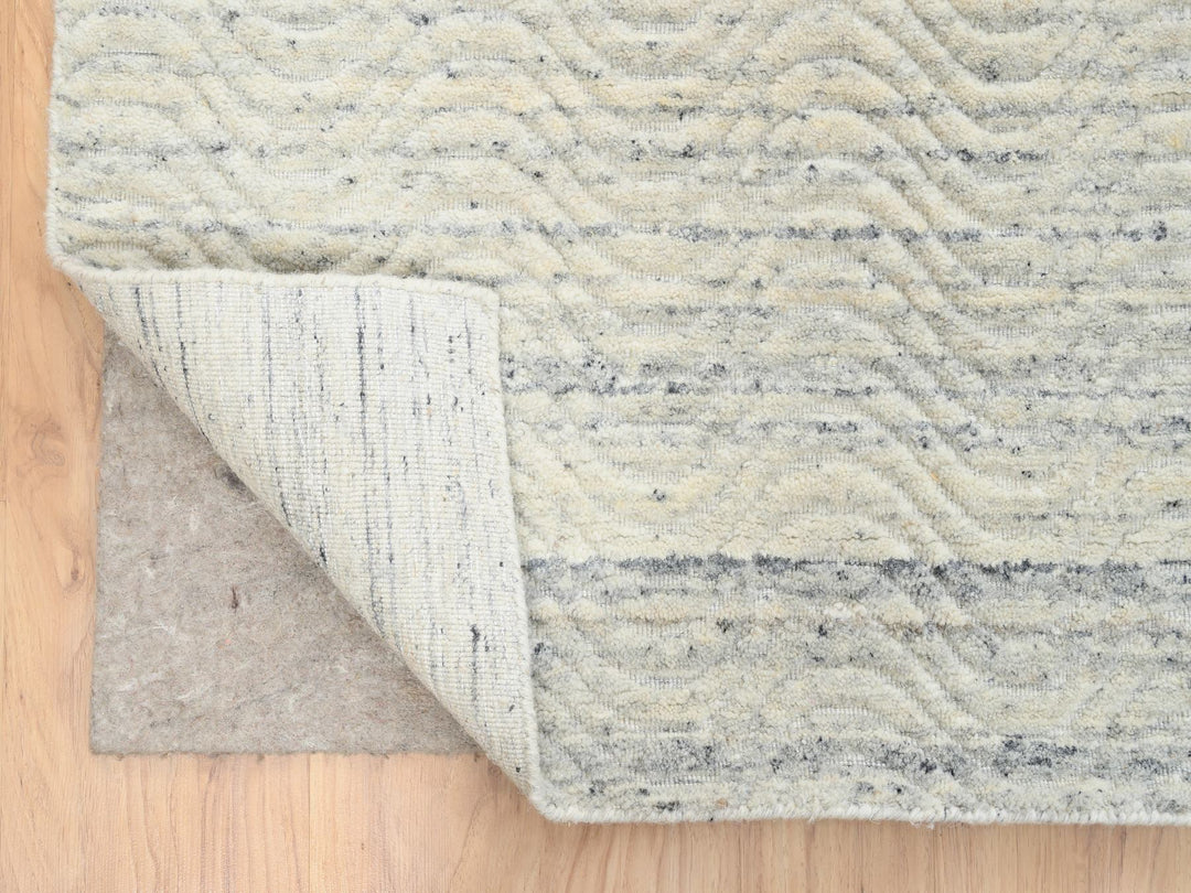 10'1" x 10'0" New Hand Loomed Beige Wool Square Oriental Rug - MOA10264594