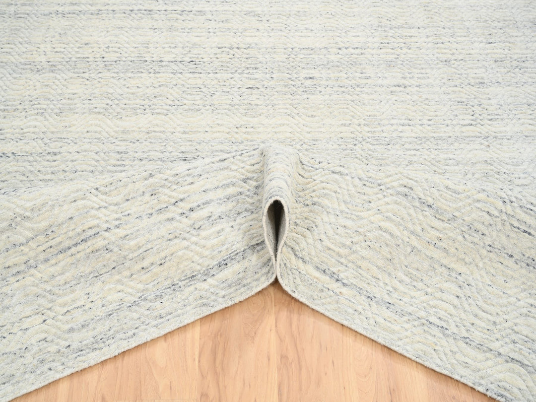 10'1" x 10'0" New Hand Loomed Beige Wool Square Oriental Rug - MOA10264594