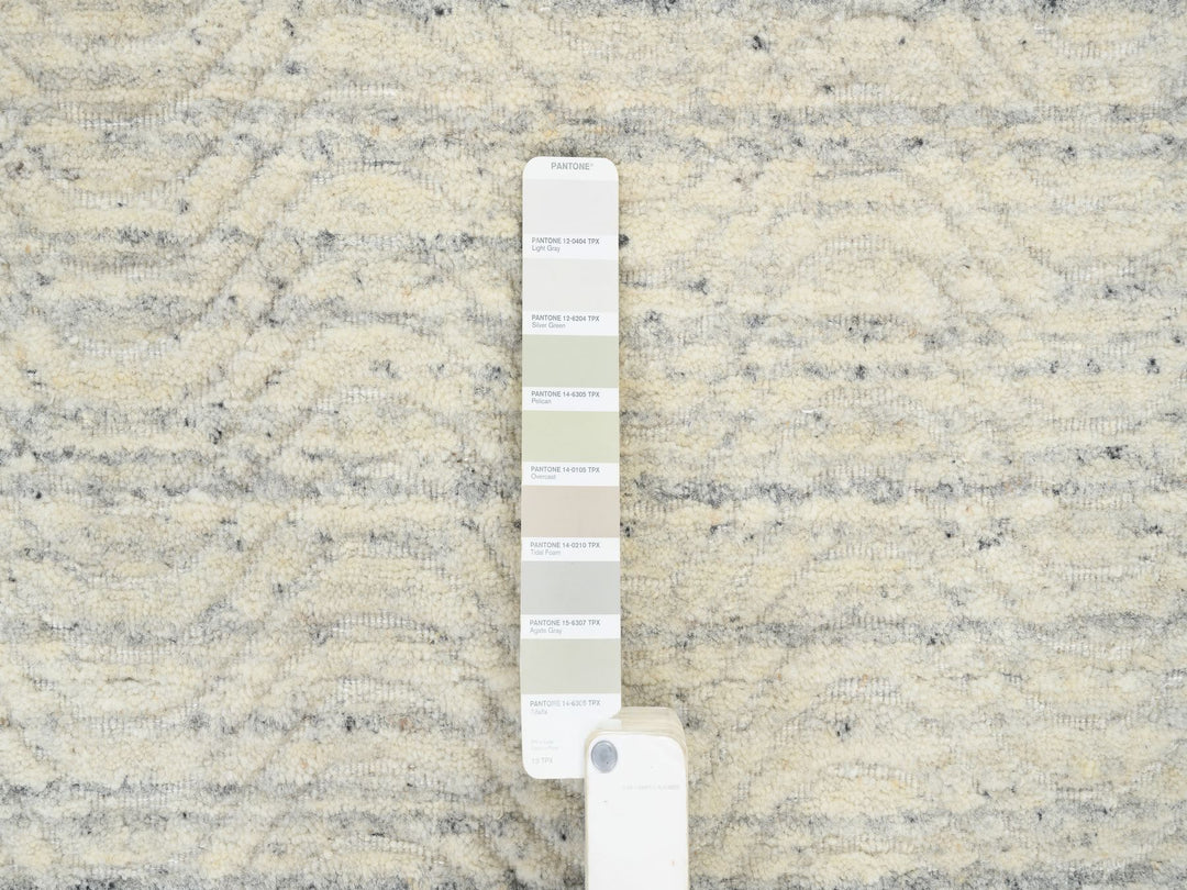 10'1" x 10'0" New Hand Loomed Beige Wool Square Oriental Rug - MOA10264594