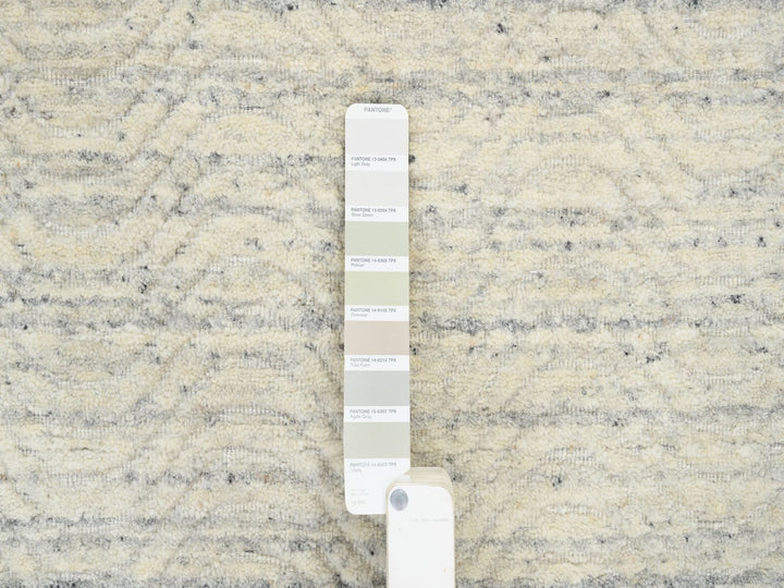 10'1" x 10'0" New Hand Loomed Beige Wool Square Oriental Rug - MOA10264594