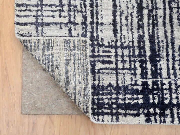 10'0" x 13'9" New Hand Loomed Black Wool & Silk Rectangle Oriental Rug - MOA10264595