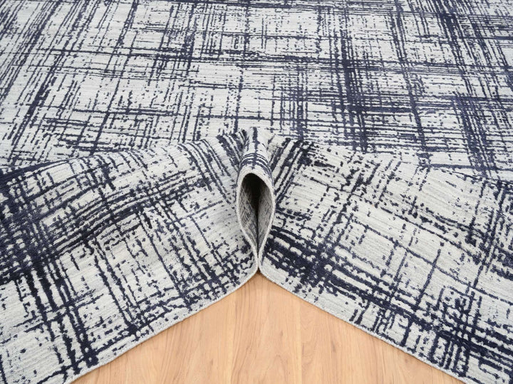 10'0" x 13'9" New Hand Loomed Black Wool & Silk Rectangle Oriental Rug - MOA10264595