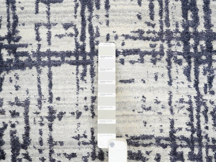 10'0" x 13'9" New Hand Loomed Black Wool & Silk Rectangle Oriental Rug - MOA10264595