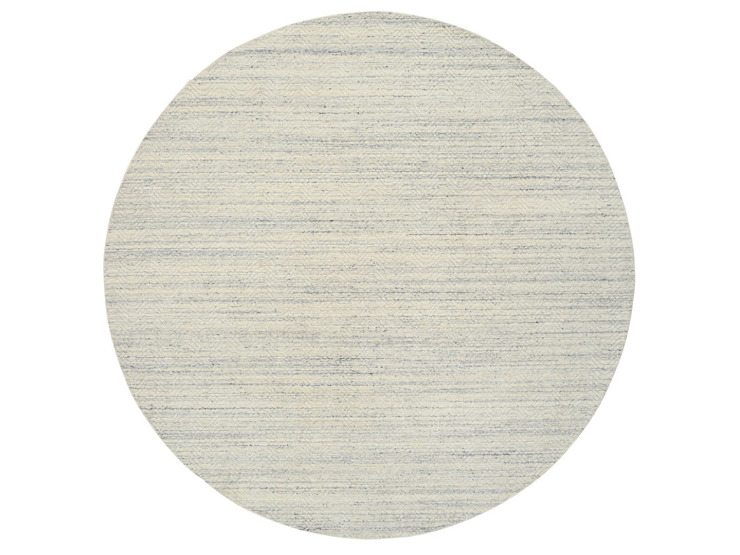 9'10" x 9'10" New Hand Loomed Beige Wool Round Oriental Rug - MOA10264605