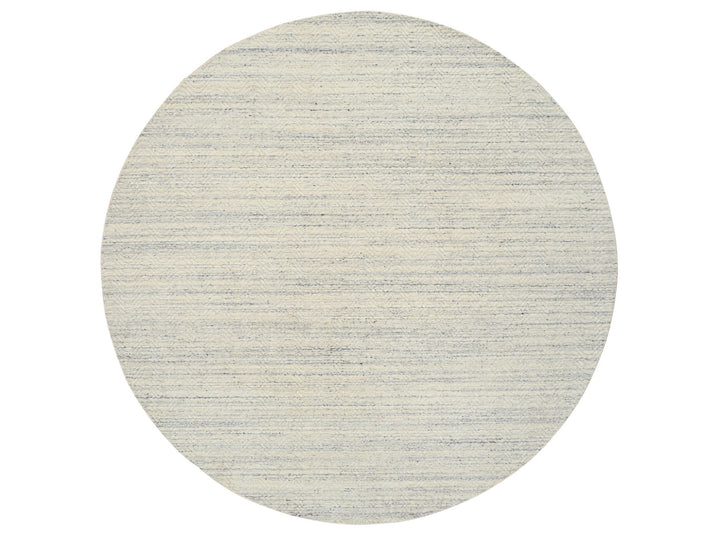 9'10" x 9'10" New Hand Loomed Beige Wool Round Oriental Rug - MOA10264605