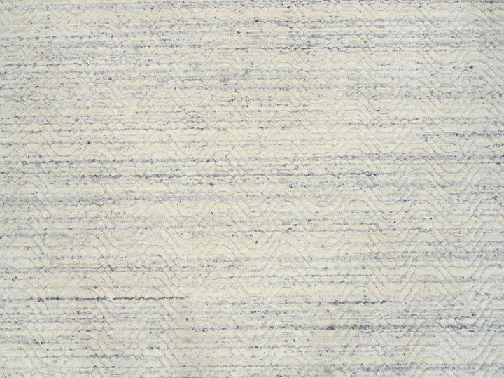 9'10" x 9'10" New Hand Loomed Beige Wool Round Oriental Rug - MOA10264605