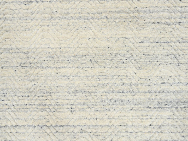 5'10" x 9'0" New Hand Loomed Beige Wool Rectangle Oriental Rug - MOA10264606