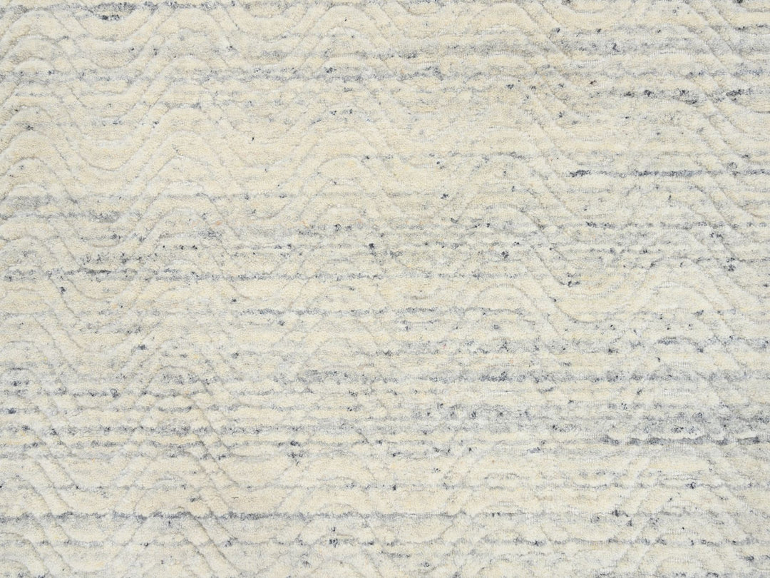 5'10" x 9'0" New Hand Loomed Beige Wool Rectangle Oriental Rug - MOA10264606