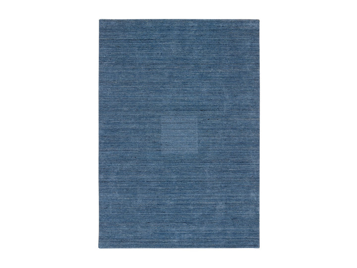 5'0" x 7'1" New Hand Loomed Blue Wool Rectangle Oriental Rug - MOA10264616