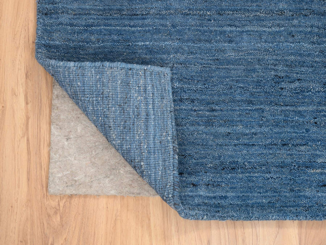 5'0" x 7'1" New Hand Loomed Blue Wool Rectangle Oriental Rug - MOA10264616