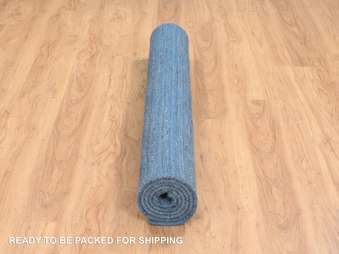 5'0" x 7'1" New Hand Loomed Blue Wool Rectangle Oriental Rug - MOA10264616