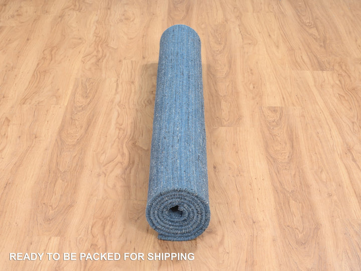 5'0" x 7'1" New Hand Loomed Blue Wool Rectangle Oriental Rug - MOA10264616