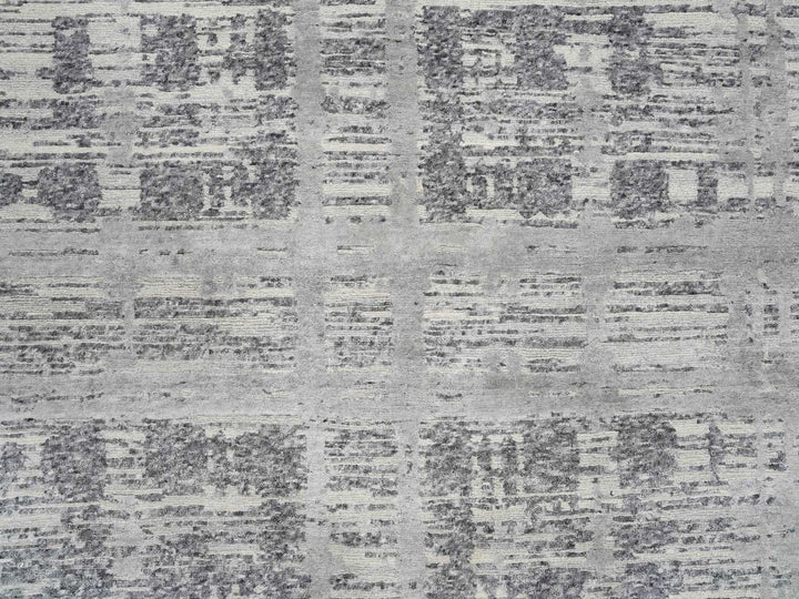 13'7" x 14'0" New Hand Knotted Grey Wool Square Oriental Rug - MOA10264710