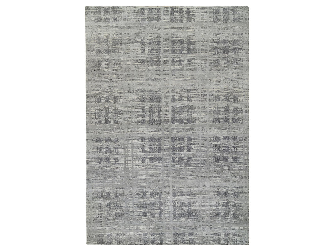12'0" x 18'3" New Hand Knotted Grey Wool Rectangle Oriental Rug - MOA10264714