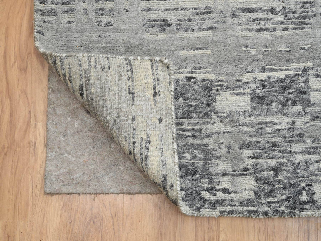 12'0" x 18'3" New Hand Knotted Grey Wool Rectangle Oriental Rug - MOA10264714