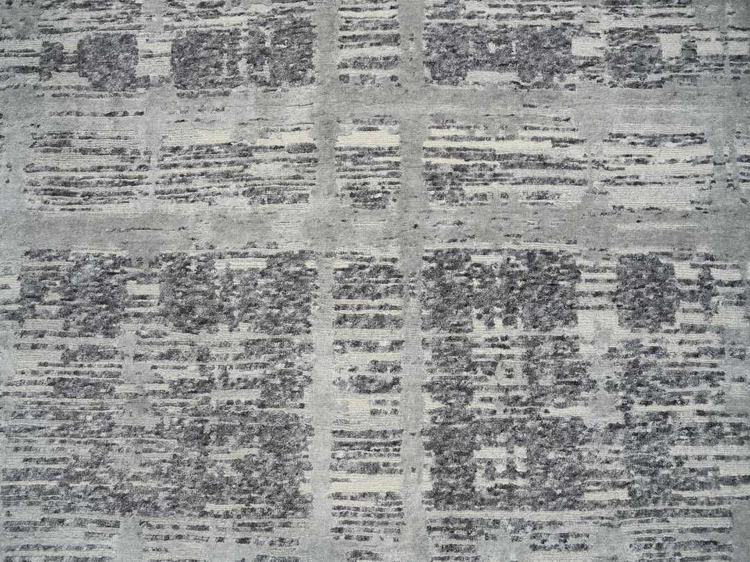 12'0" x 18'3" New Hand Knotted Grey Wool Rectangle Oriental Rug - MOA10264714