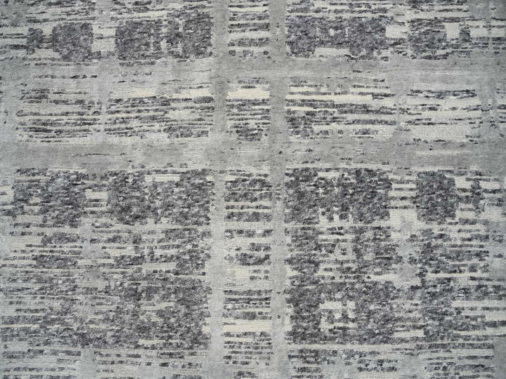 12'0" x 18'3" New Hand Knotted Grey Wool Rectangle Oriental Rug - MOA10264714