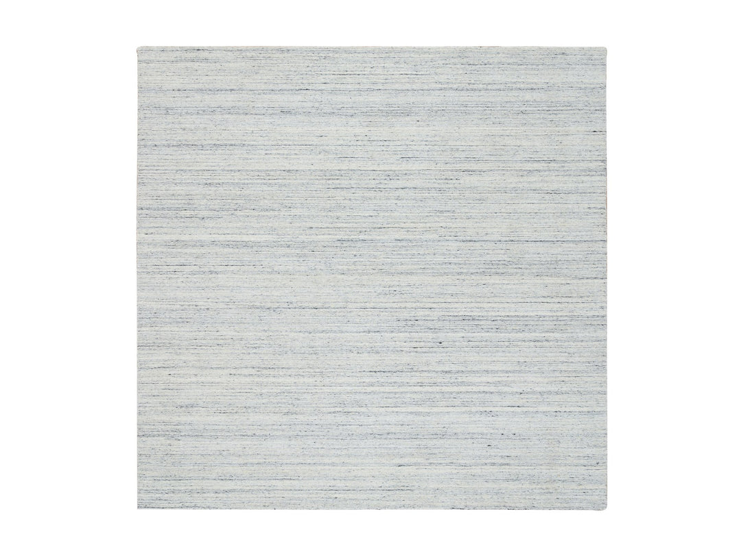 8'0" x 8'0" New Hand Loomed Ivory Wool Square Oriental Rug - MOA10264771