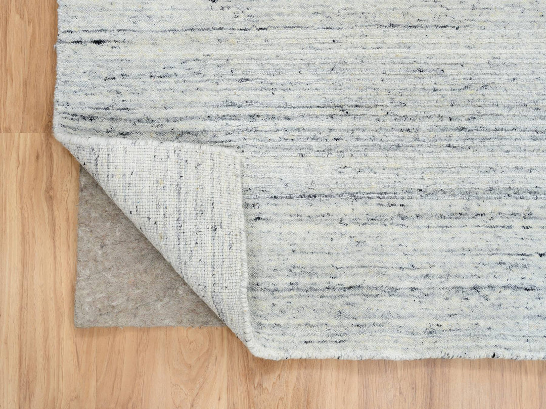 8'0" x 8'0" New Hand Loomed Ivory Wool Square Oriental Rug - MOA10264771