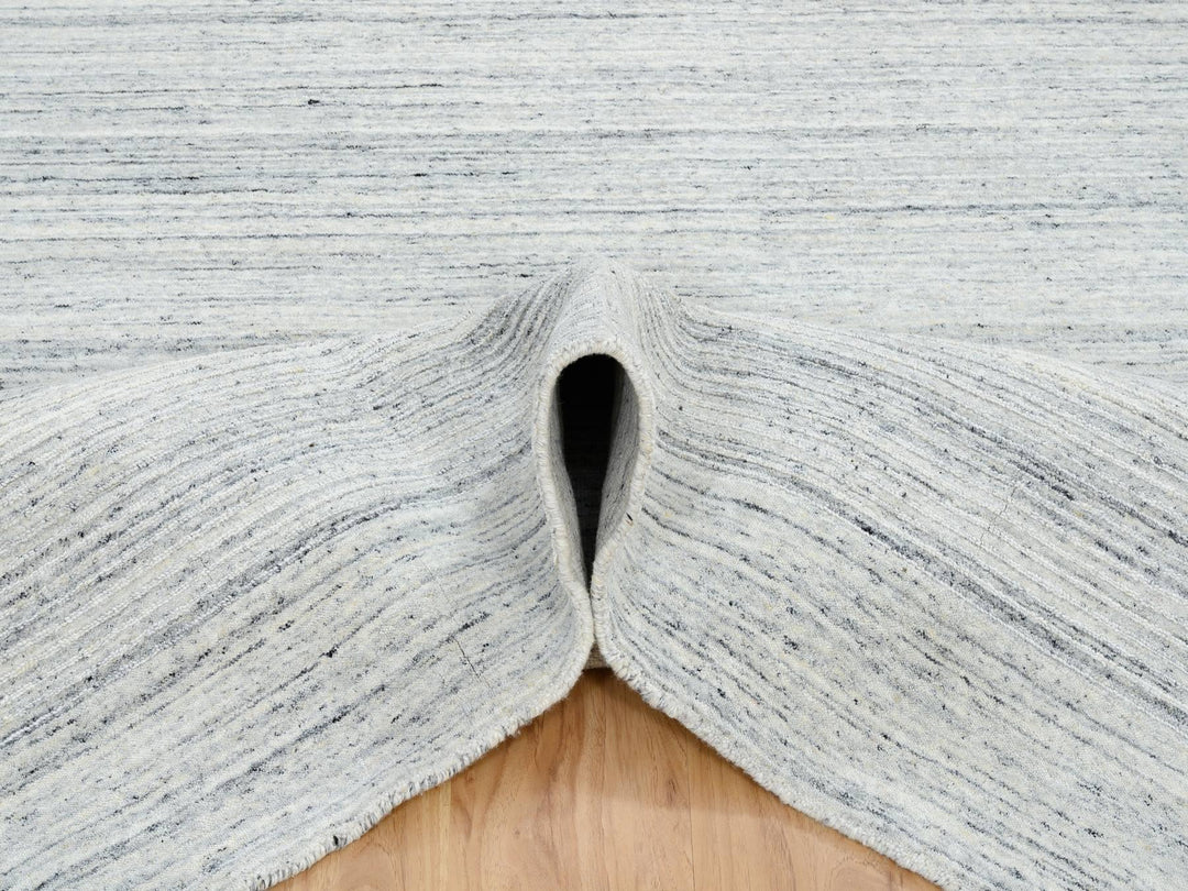 8'0" x 8'0" New Hand Loomed Ivory Wool Square Oriental Rug - MOA10264771