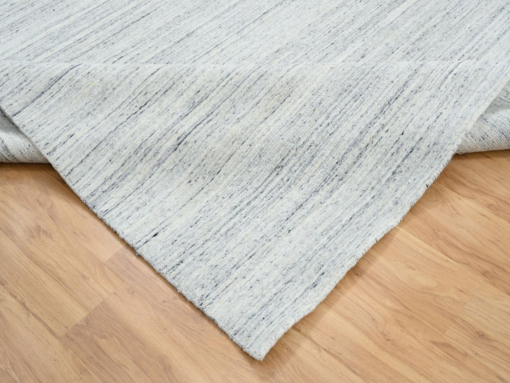 8'0" x 8'0" New Hand Loomed Ivory Wool Square Oriental Rug - MOA10264771